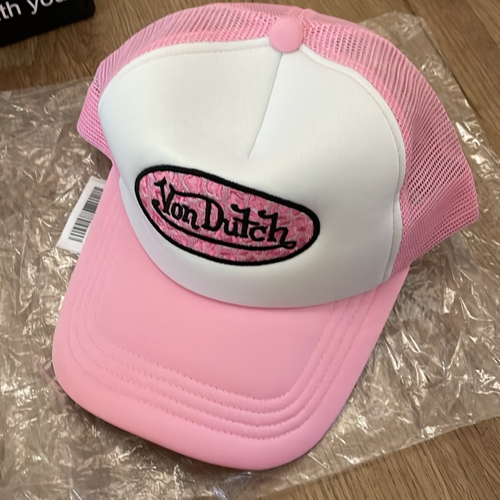 Von Dutch Pink and White Baseball Cap - Picture 3 of 10